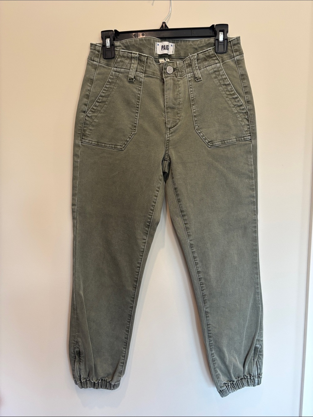 PAIGE Olive Utility Jogger Jeans
